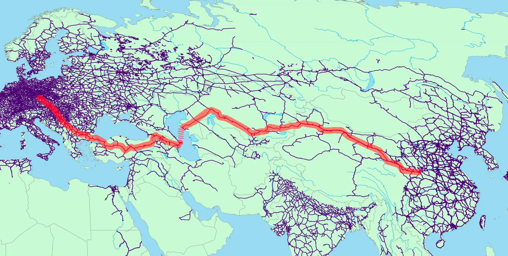 The_train_route_from_China_to_Europe